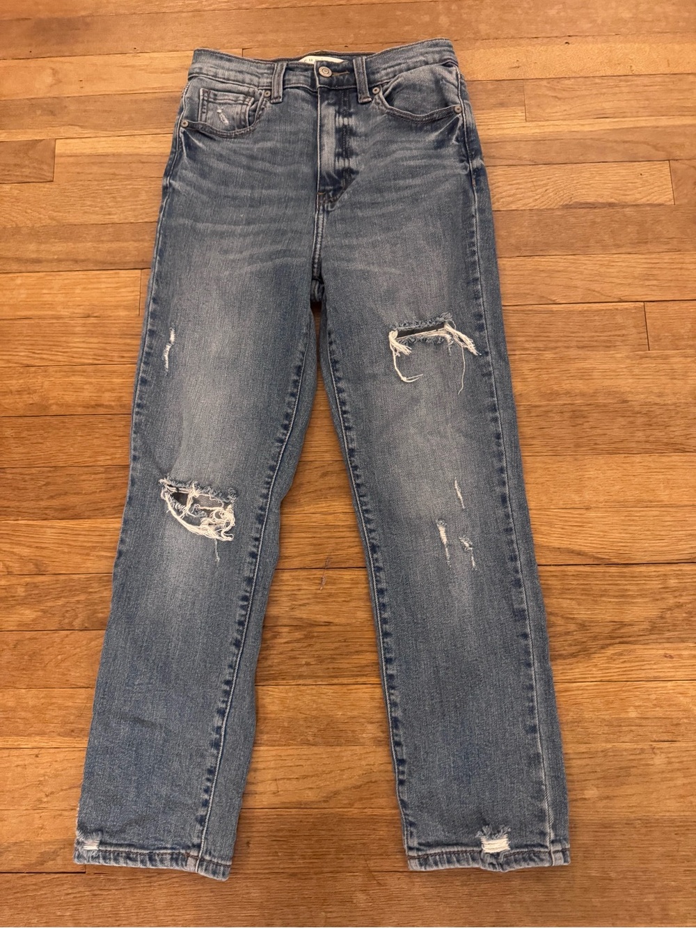 Eunina Women's Blue Ally Ultra High Rise Straight Crop Jeans Size 11 / 25W
 b47